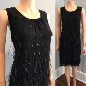 Talbots Feather & Sequin Shift Dress, sz 10